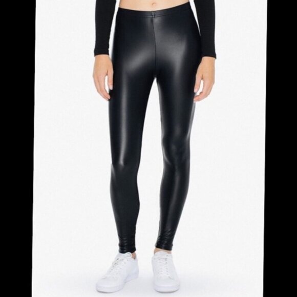 American Apparel Lamé Matte Black Leggings (NWOT) - Picture 5 of 13